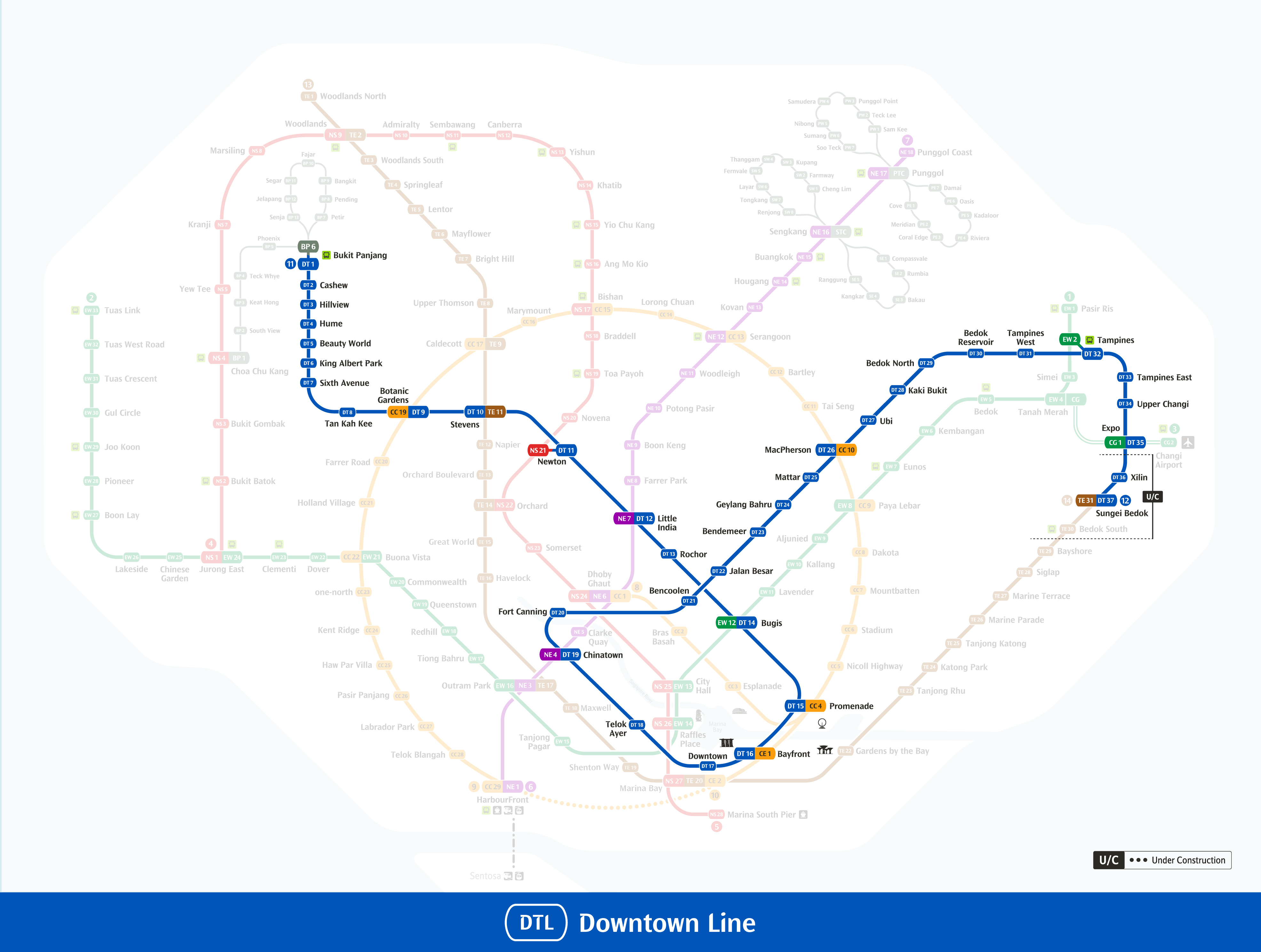 Downtown Line map
