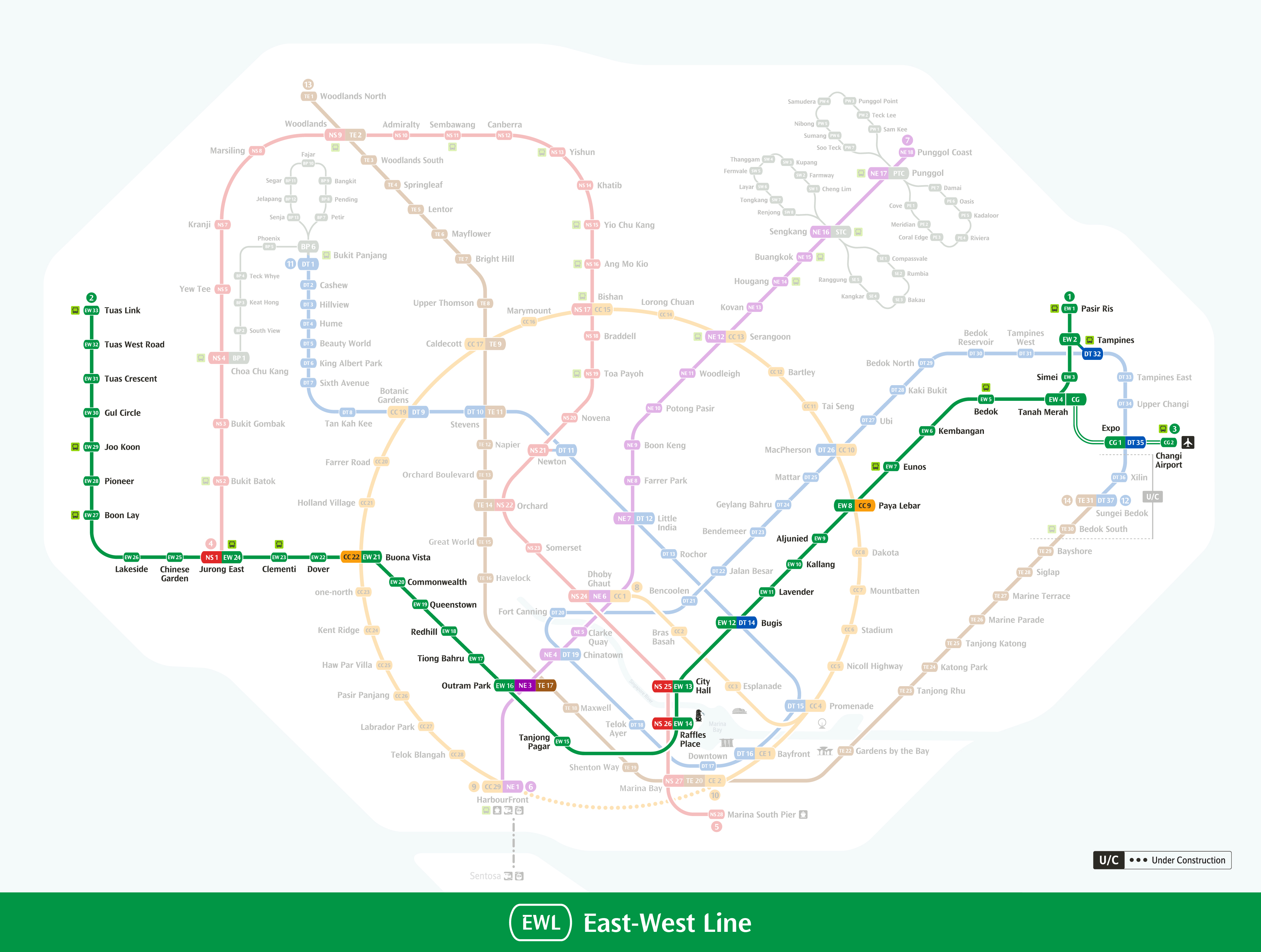 East-West Line map