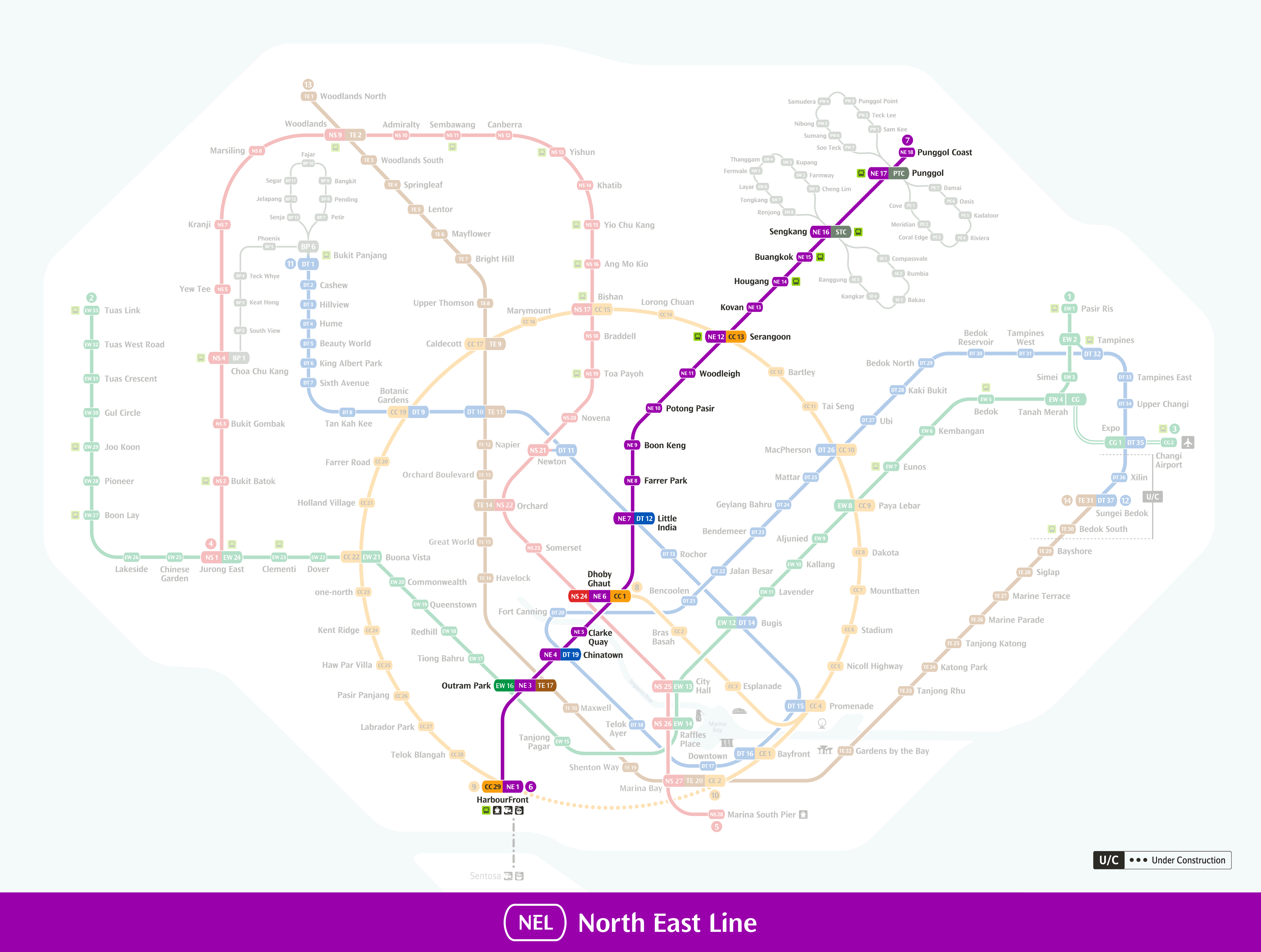 North East Line map