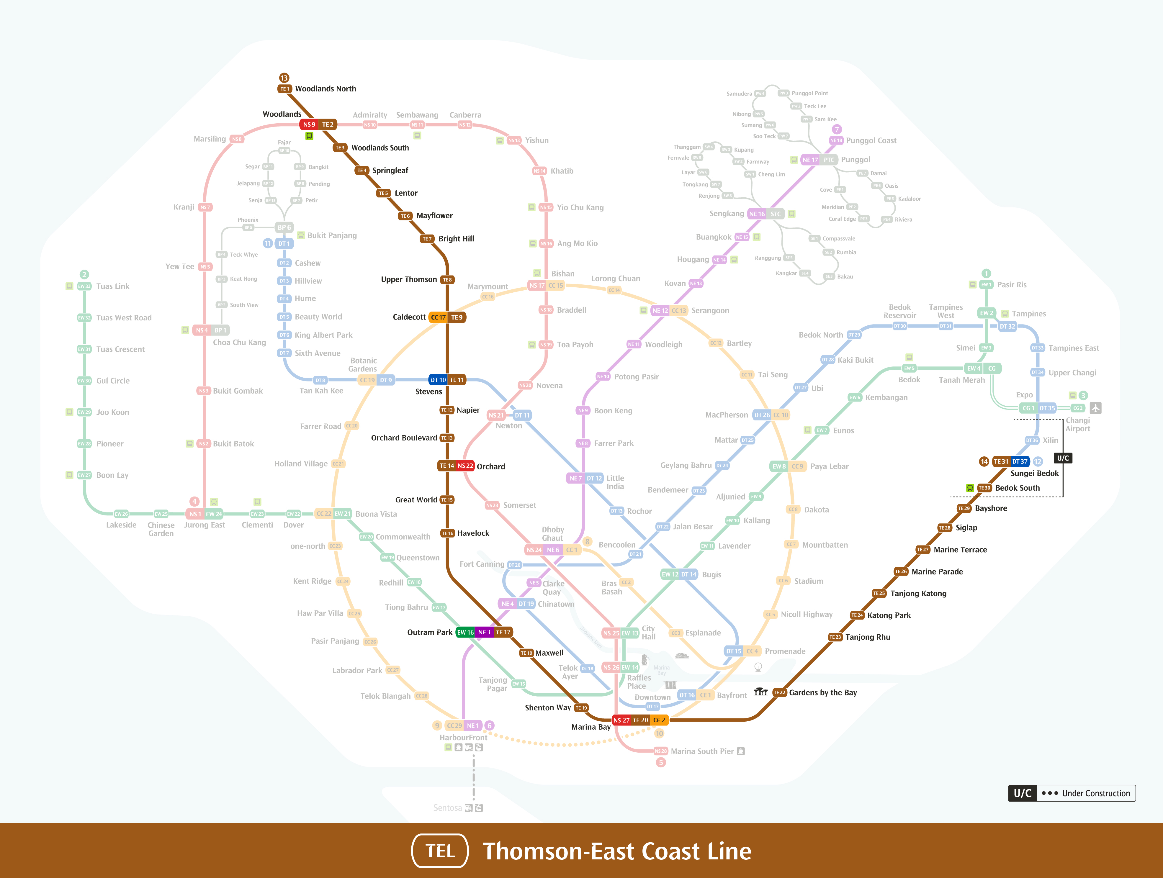 Thomson-East Coast Line map