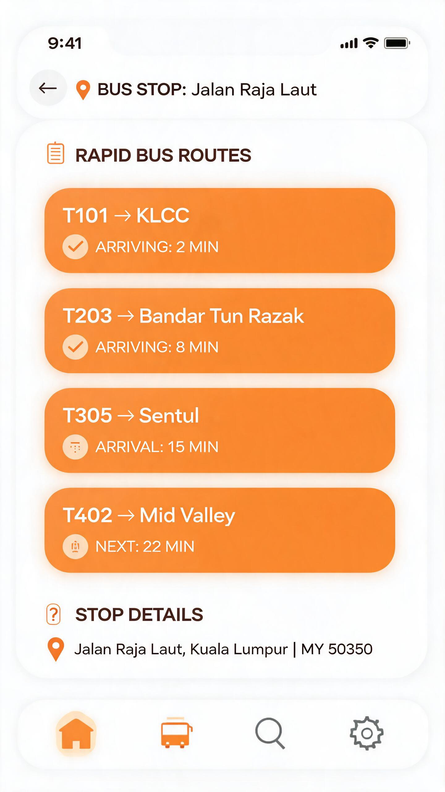 Malaysia bus stop detail — Rapid Bus